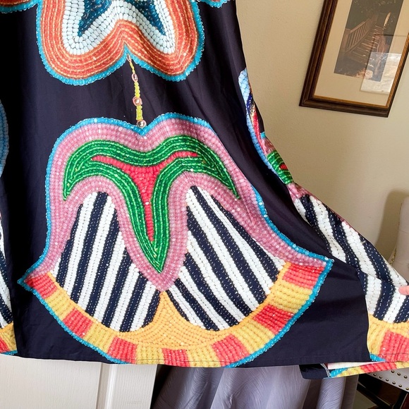 Jamie Okuma Winter Kimono Native Beadwork Print Multicolor XXL EUC - Picture 10 of 10